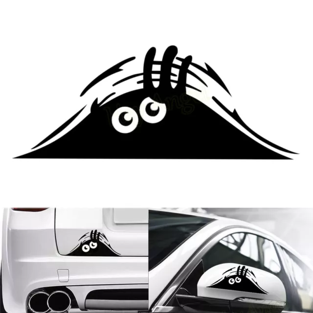 Monocolor peeking eyes design car decal