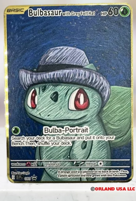 Pokemon Bulbasaur With Grey Felt Hat Van Gogh Gold Card