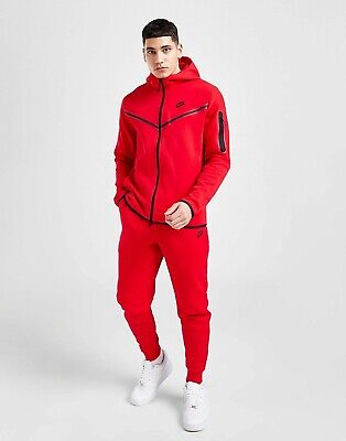 Nike Sportwear Tech Fleece Windrunner Tracksuit Sz M University Red/Black CU489