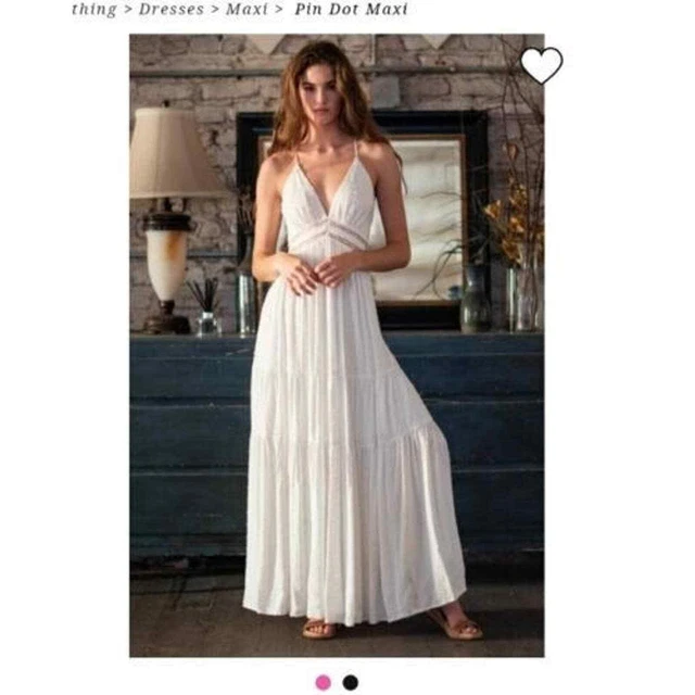 NWTGS Aakaa Maxi Tiered Lace  Dress SZ M