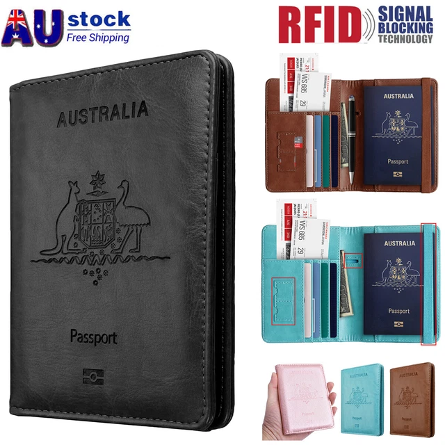 Slim Leather Travel Passport Wallet Holder RFID Blocking ID Card Case Cover