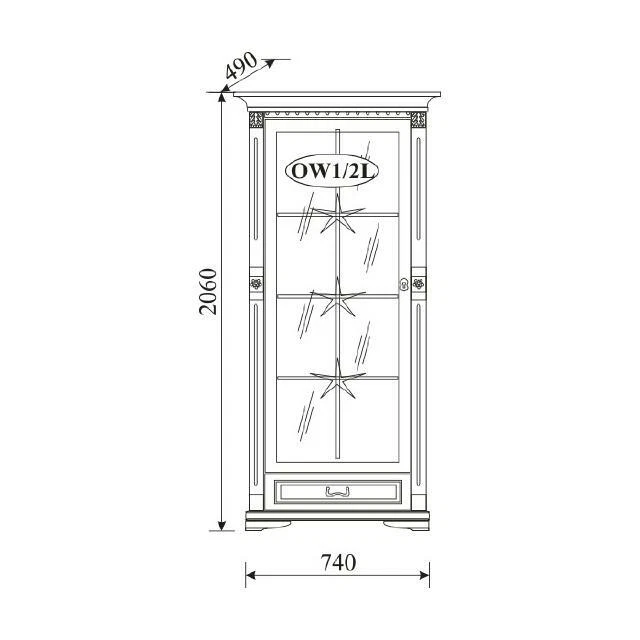 Vitrine Demi-lune d'époque Napoléon III