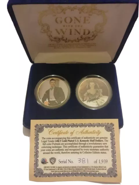 Gone With The Wind 70Th Anniversary 24Kt Gold Coin Set