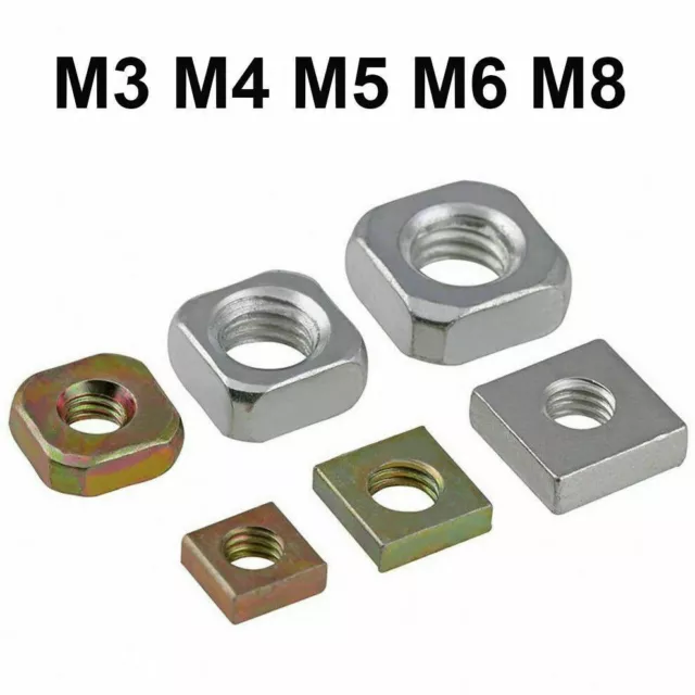M3 M4 M5 M6 M8 Color Zinc-Plated Carbon Steel Squar Screw Nut Metric Thin Nuts