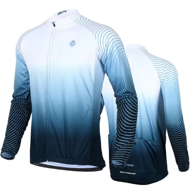 WEST BIKING Cycling Sports Jacket Long Sleeve Tops Gradient Riding Coat Jersey