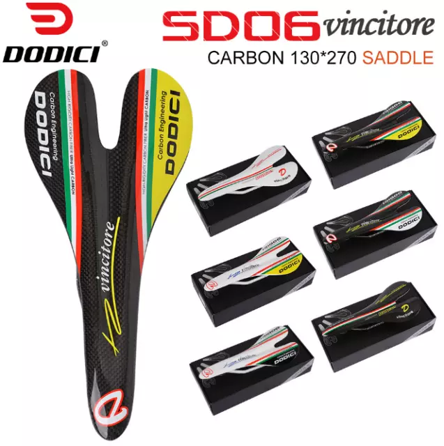 DODICI Full Carbon Fiber Seat 3K Bicycle Saddle Cushion Pad for MTB Road Bike