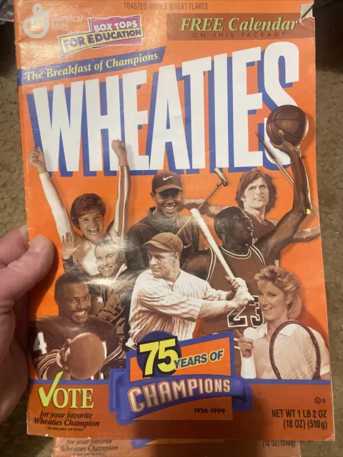 Wheaties  collectible cereal boxes 75 Year  Of Champions 1924-1999 Vote Favorite