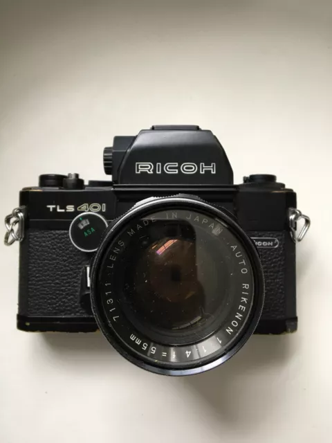 Vintage Ricoh TLS 401 35mm SLR Film Camera Rikenon f/1.4 55mm