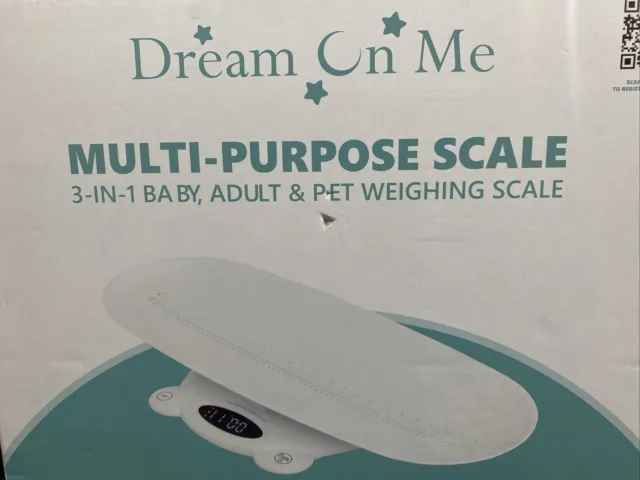 Dream on Me 3-in-1 Baby, Adult & Pet Digital Weighing Scale NEW