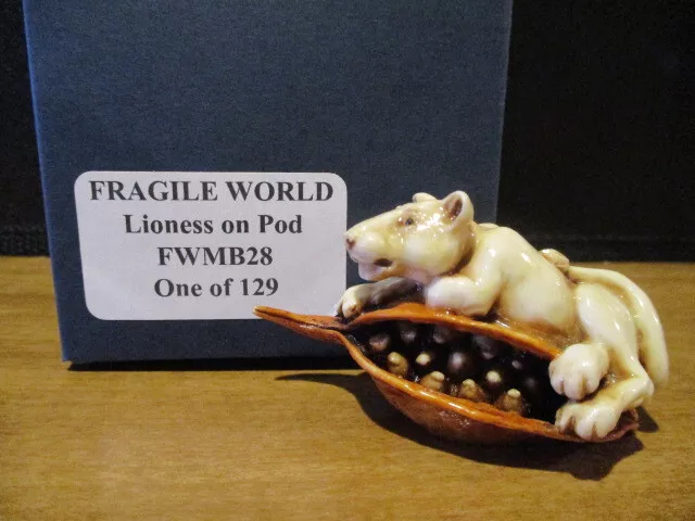 Harmony Kingdom MP's Fragile World Lioness on Pod Marble Resin Figurine