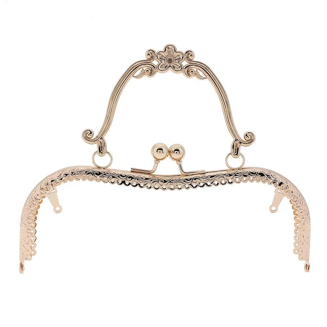 20.5cm Purse Frame Clutch Bag Clasp with Handle DIY Accessories(golden) FS2#