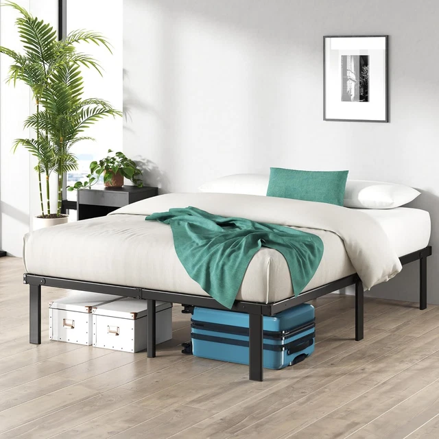 HEIGHT METAL bed frame with Underbed storage steel slat support