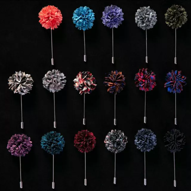 Lapel Flower Handmade Boutonniere Stick Brooch Pin For Men's Suit Grooms Wedding