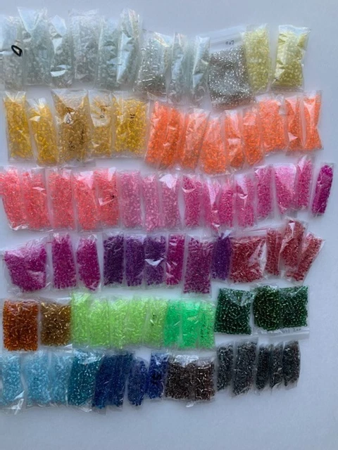 Glass Seed Beads 6/0, 870 grams, Bulk Lot 84 Mixed Translucent Colors NEW Glass Seed Beads 6/0, 870 grams, Bulk Lot 84 Mixed Translucent Colors NEW