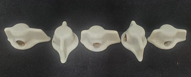 Five Antique Replacement Porcelain stove knobs White, W/ set screws (Gas Stove)