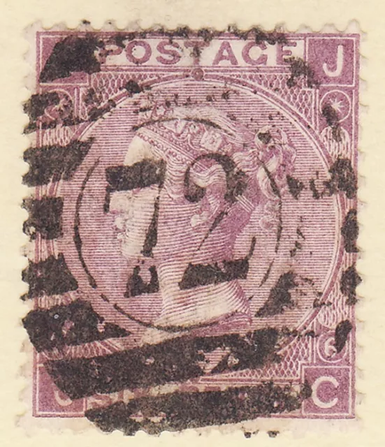 GB QV 1867 6d PURPLE PLATE 6 JC SG106 GU