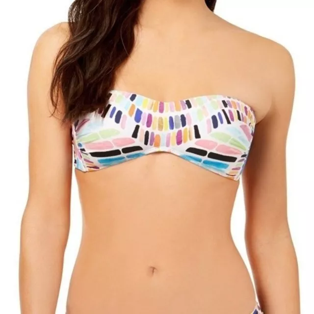 Bar III Women's Kaleidoscope Print Bandeau Bikini Top Size Small New With Tags