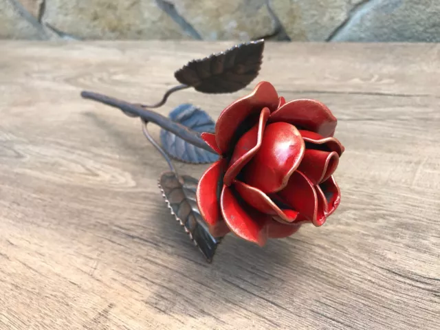 Metal Rose 6th Anniversary Gift Iron Hand Forged