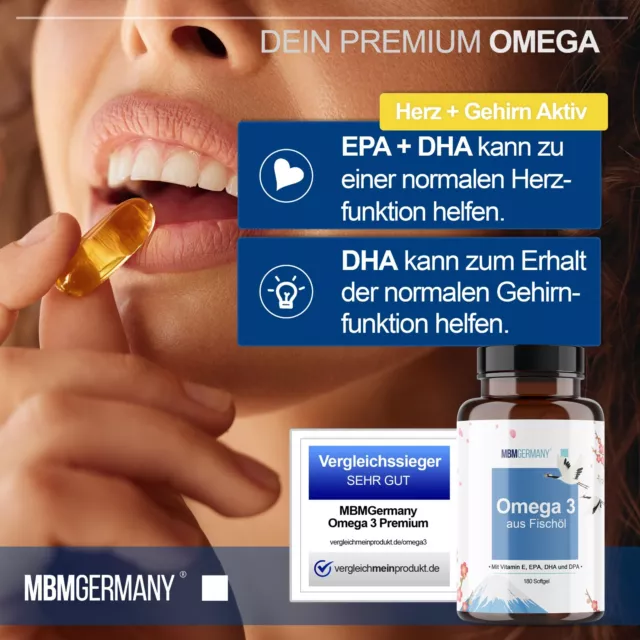 MBMGermany® Omega 3 + 1000mg Fischöl [GERUCHSNEUTRAL] 3