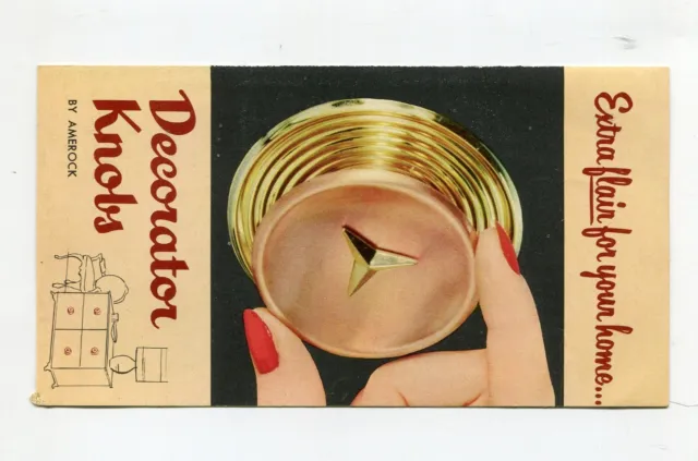 Vintage Advertising Brochure AMEROCK DECORATOR KNOBS Door Knobs Cabinets