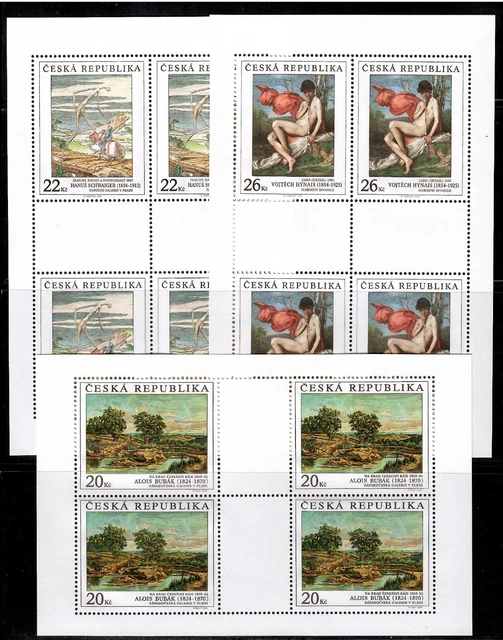 Tschechische Republik 2004 - Mi. 416 - 418 "Gemälde" im Kleinbogen postfrisch