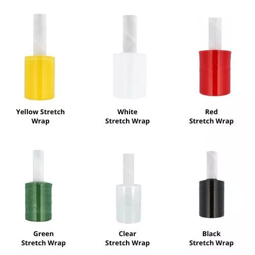 Extended Core Stretch Shrink Film Mini Hand Wrap with Handle - Multiple Colors