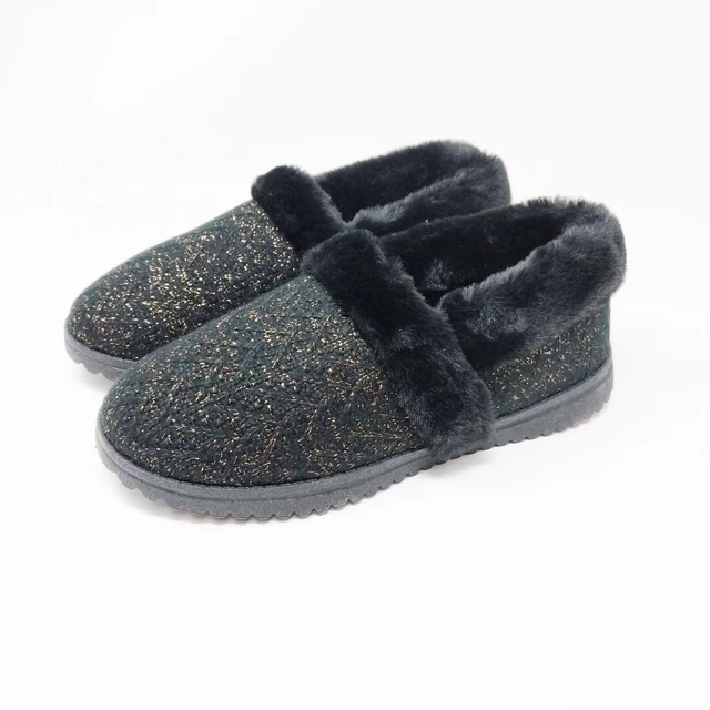 Skechers Snuggled Up On-The-Go Joy Suede Faux Fur Clogs Black Women's Size 10 W