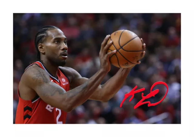 Kawhi Leonard Toronto Raptors NBA 3 A4 repro signed poster choice of frame