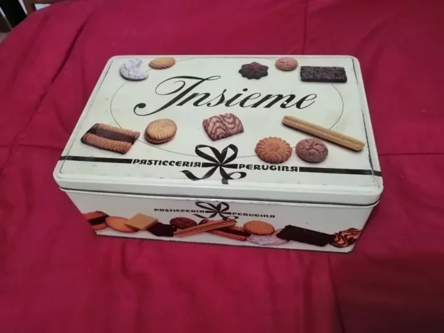 SCATOLA DI LATTA  INSIEME PASTICCERIA PERUGINA  28,5 x 18,5 x 10,5 cm