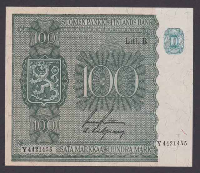 1945 Finland 100 Markkaa Banknote