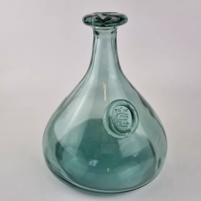 Vintage Holmegaard Style Blue Glass Decanter Carafe With "CE" Seal 22.5cm High