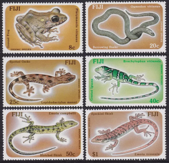 Fiji 1986 Reptiles. Set of six. Unmounted Mint. SG 741-46.