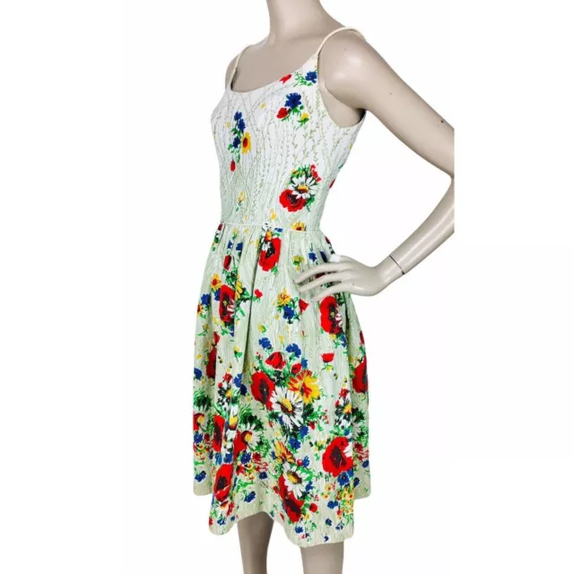 1950'S TEXTURED COLORFUL Floral Print Vintage Spaghetti Strap Dress ...
