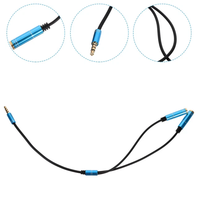 Adaptateur Câble Y Audio 3,5 Mm - Séparateur Casque/micro En 2 Prises Femelles - Pour PC, Ordinateur Portable, Smartphone - Longueur 20 Cm - 13