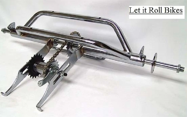 Vintage Lowrider 30" Long Chrome Trike Conversion Kit – 5/8" Axle & Fixed 24T Sprocket