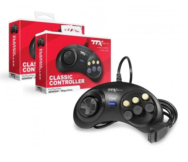 Set De 2 Neuf 6-Button Contrôleurs pour Sega Genesis - TTX Tech