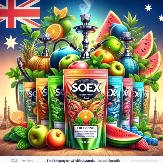 SOEX 10 x 50 gram (Free Shipping Australia Wide) Double Apple, Mint, Watermelon