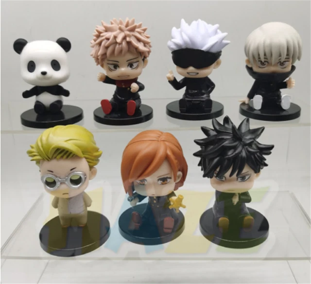 Set 6 Figure Anime Jujutsu Kaisen - Gojo Satoru, Itadori Yuji, Sukuna, Megumi, Nobara - Mini Statuine PVC 9cm Per Torta E Collezione