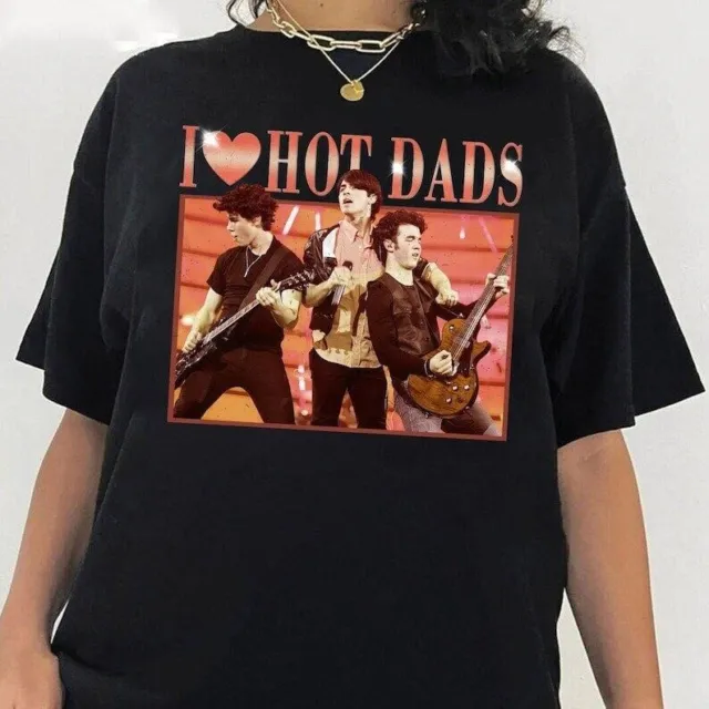 I Love Hot Dads Shirt, Jonas Brothers Shirt, Joe Jonas Homage, Jonas Retro 90's