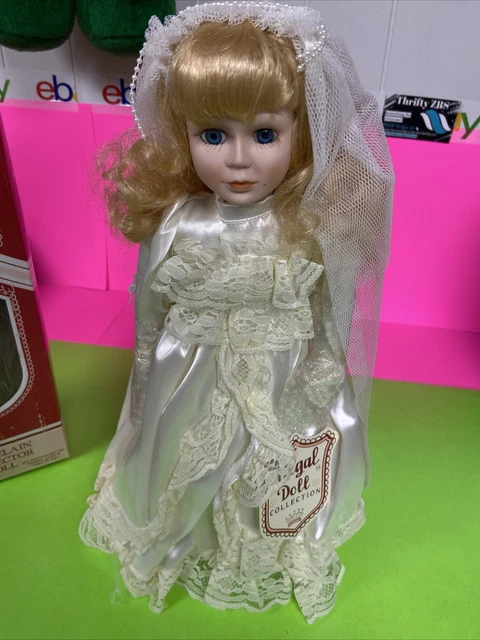 Regal Doll Collectible Porcelain Bride Doll in Ivory Wedding Dress 15”