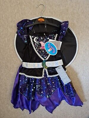 Childs Peppa Pig Halloween Witch Fancy Costume Dress & Hat Girls Black Purple