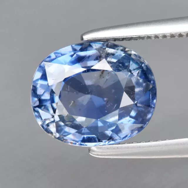 1.97ct 7.8x6.5mm Oval Unheated Blue Sapphire Gemstone, Tanzania