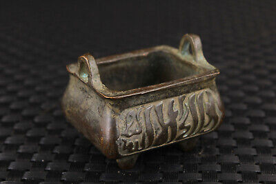 Chinese old bronze hand cast incense burner Buddha collection blessing