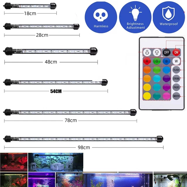 88-98CM LED AQUARIUM Light Submersible RGB Bar Lamp Waterproof $39.99 ...