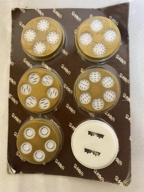 Lot of 6 Simac PastaMatic Pasta Maker Brass Disc Die Parts S2 Lot of 6 Simac PastaMatic Pasta Maker Brass Disc Die Parts S2