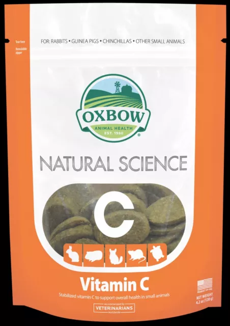 Oxbow Natural Science vitamina C para animales pequeños - 60 tabletas de heno
