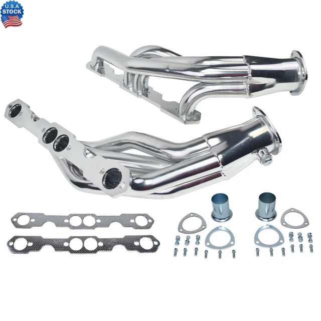 STEEL EXHAUST MANIFOLD Headers For Chevy SBC GMC Truck 8895 350 305 5