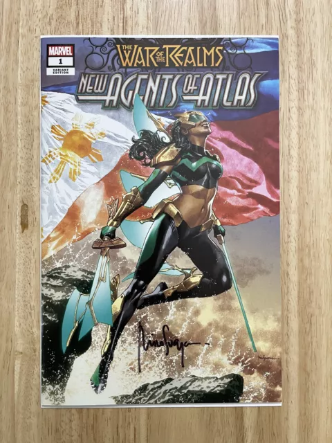 War of the Realms New Agents of Atlas #1  Wave! Mico Suayan Signed Color Variant