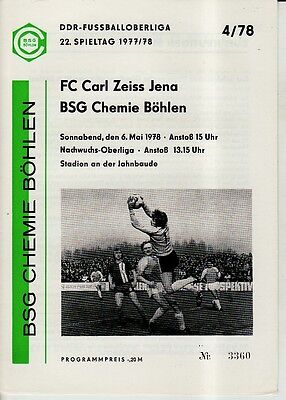 FC Carl Zeiss Jena II 16.08.1987 Carl Zeiss Ddr-Liga 87/88 BSG Chemie Böhlen 