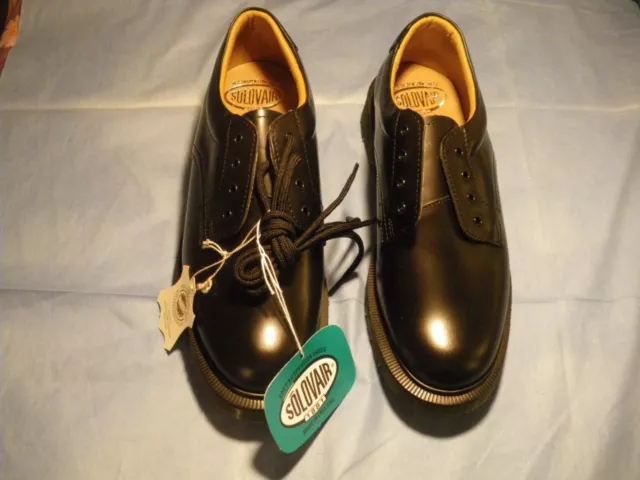 SOLOVAIR 1462 BLACK 4 Eye Shoes Size 6 Uk Postman s shoe New In